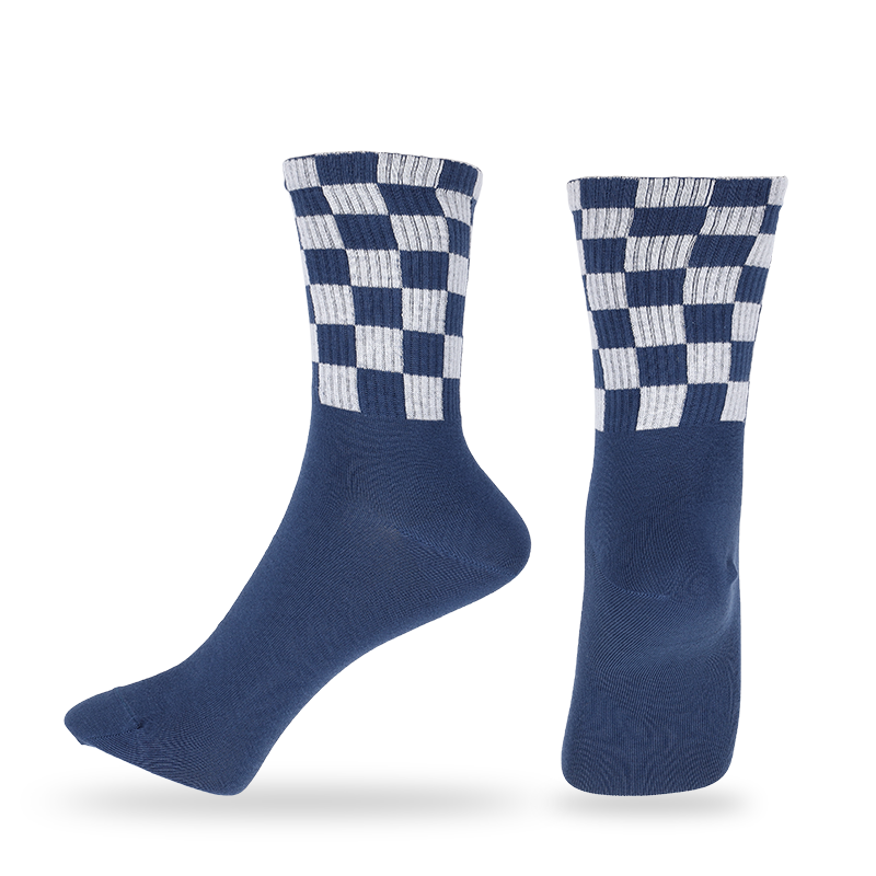 Aangepast logo accepteert dames geruit patroon basketbal camping joggen boksen tennis honkbal golf en bergbeklimmen sportkwartsokken crew sokken