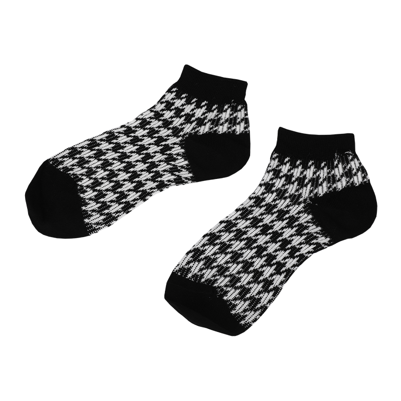 Dames zachte klassieke dubbelcilinder jacquard enkelsneakersokken