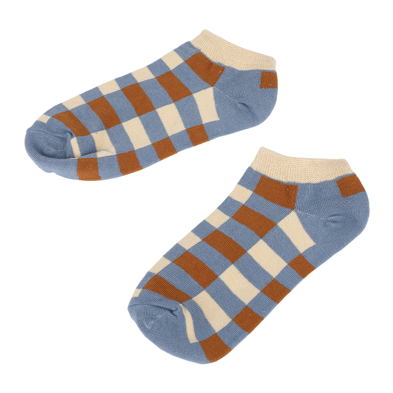Mannen klassieke gestreepte geruite enkel gladde teen sneaker sokken voering sportsokken gemaakt van milieuvriendelijk, vers, 100% afbreekbaar garen van de natuur
