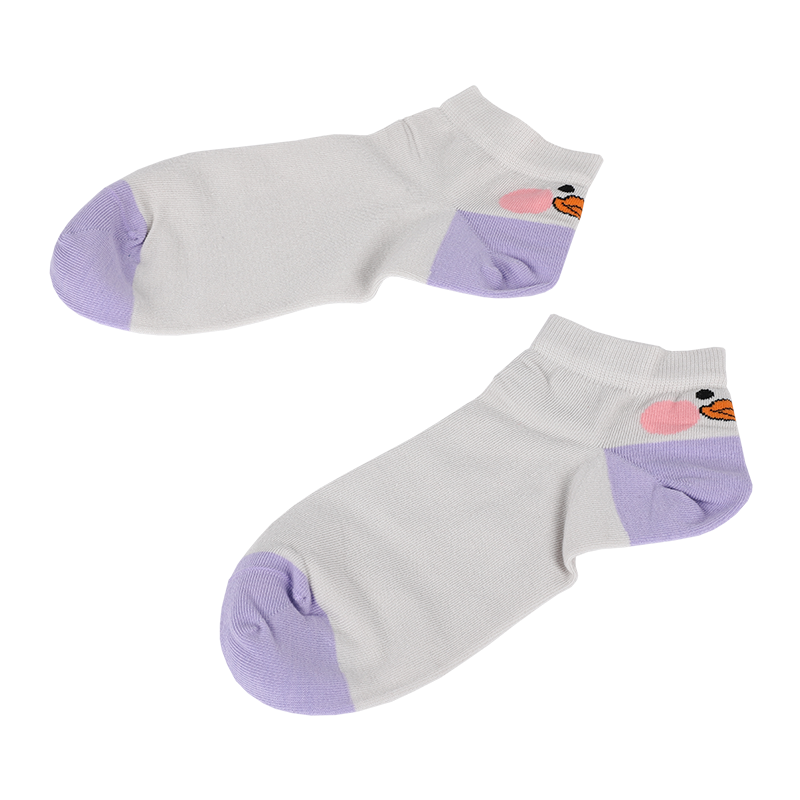 Groothandel op maat gemaakte lage prijs dames laag uitgesneden sneaker enkelsokken met schattig cartoonpatroon boven de hiel