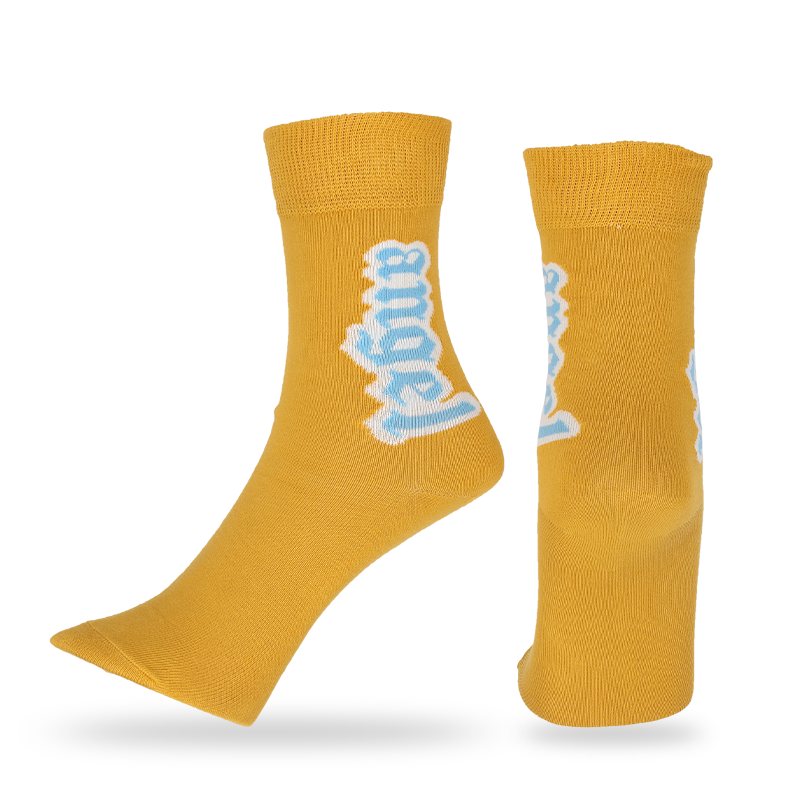 Aangepaste kleuren en ontwerpen voor heren klassieke crew sokken met letters