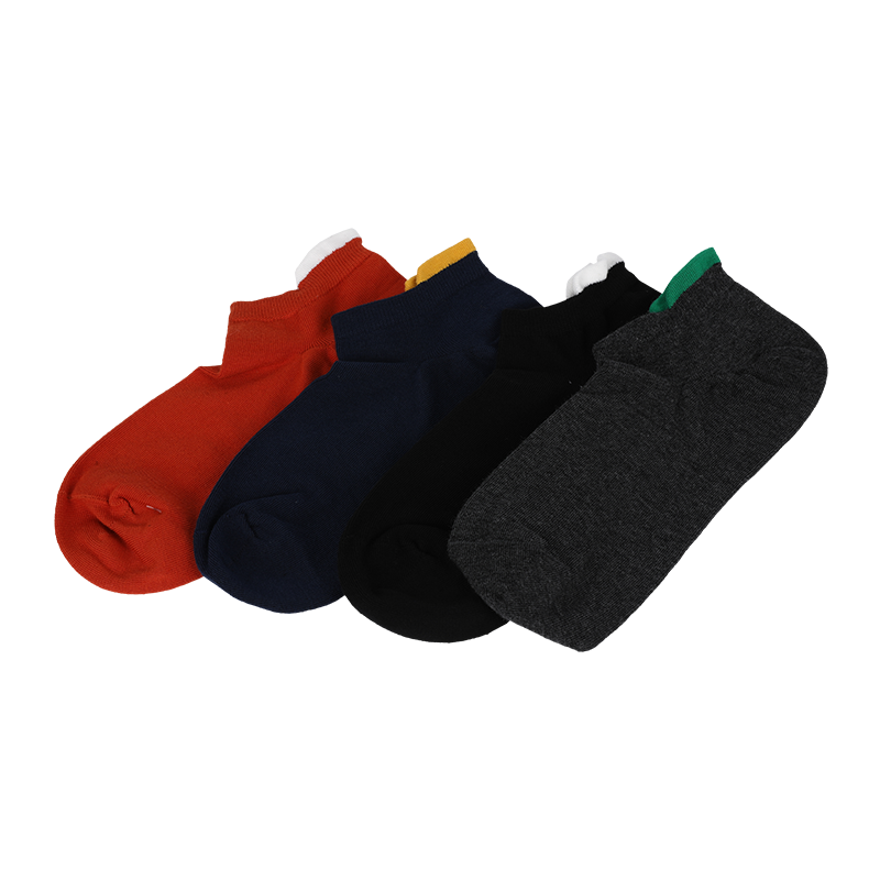 Groothandel of op maat gemaakte lage sneakersokken voor heren met blisterlipje in contrasterende kleur