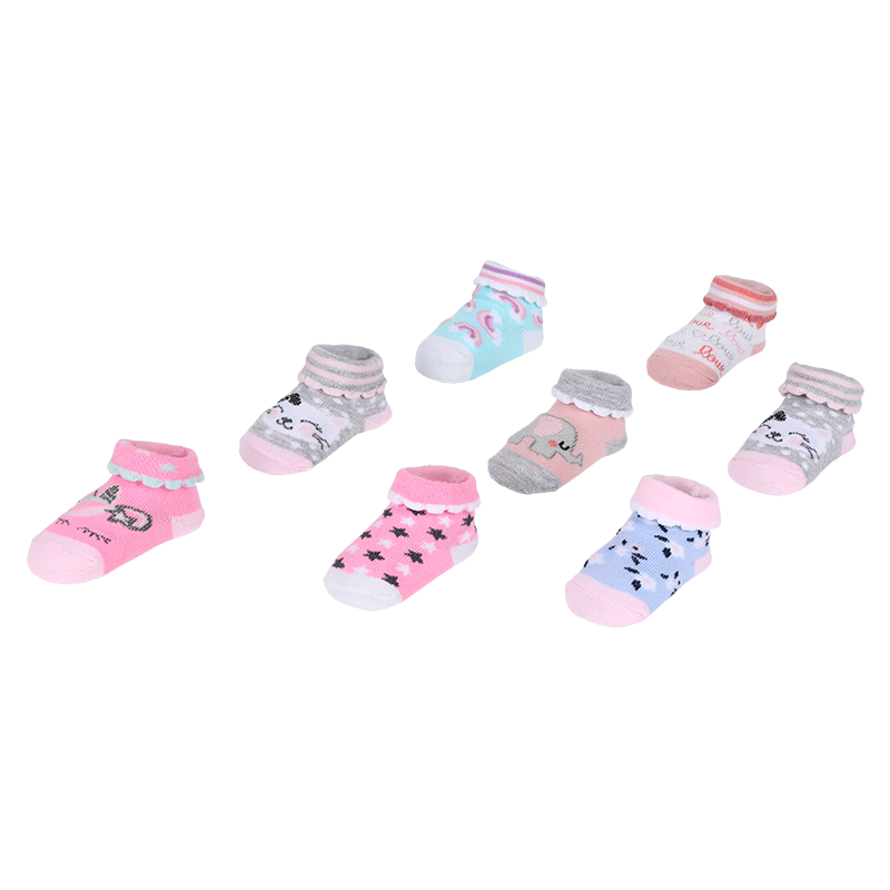 96N 0-24M unisex babysokjes pasgeboren baby sokken peuter slofjes PVC box gift set babysokjes voor Noord-amerikaanse markt